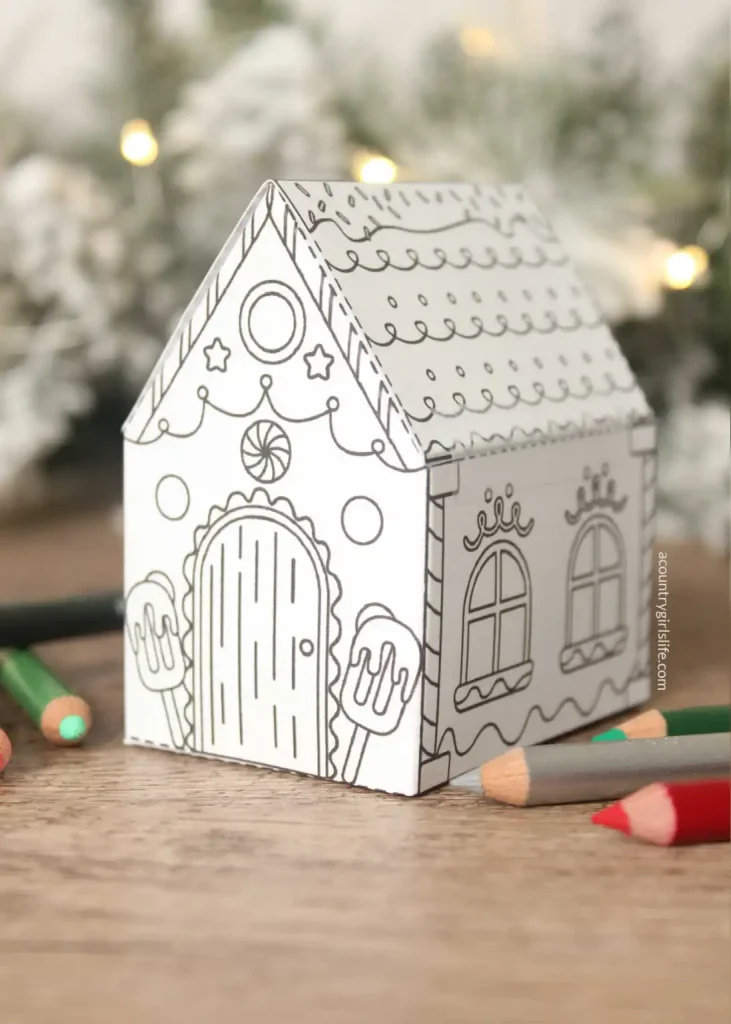 3D Gingerbread House to Color by A Country Girl's Life.