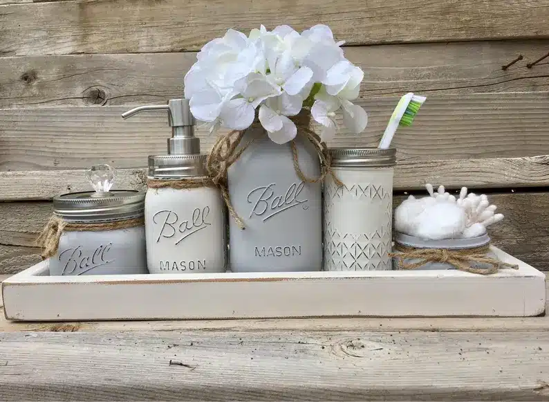 mason jar bathroom set