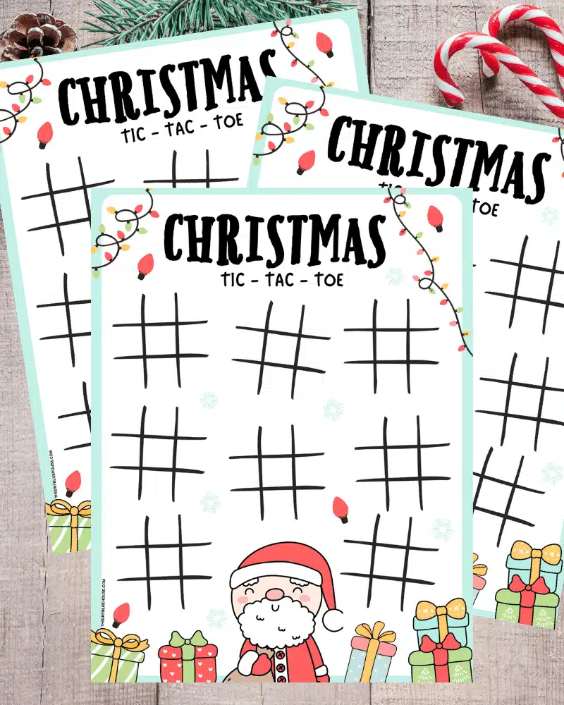 Printable Christmas Tic Tac Toe Game by This Tiny Blue House. 