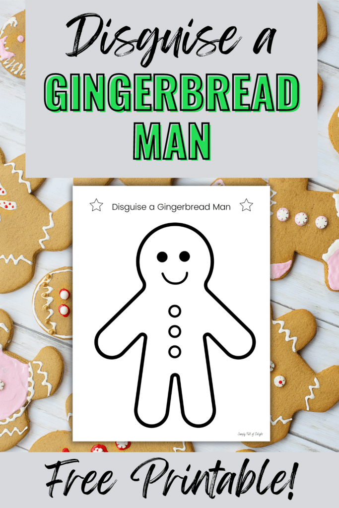 Disguise a gingerbread man free printable template