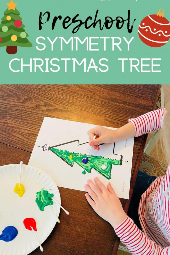 preschool symmetry Christmas tree craft