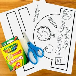 Free Printable 100 Days of School Crown for Kids - Simply Full of Delight