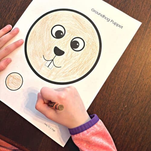 Free Groundhog Paper Bag Puppet Printable for Kids - Simply Full of Delight
