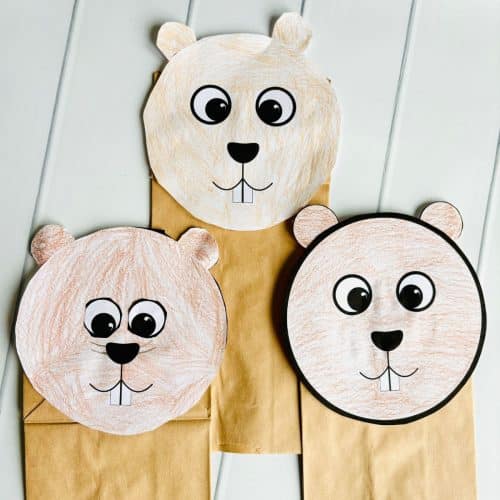 Free Groundhog Paper Bag Puppet Printable for Kids - Simply Full of Delight