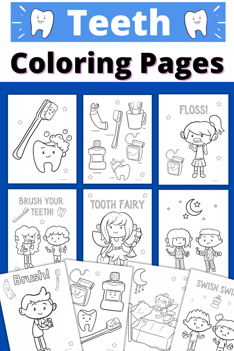 Free Printable Tooth Coloring Pages (Dental Activity) - Simply Full of ...