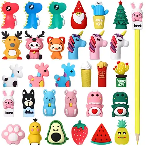 30 Pieces Pencil Toppers, Animal Pencil Toppers
