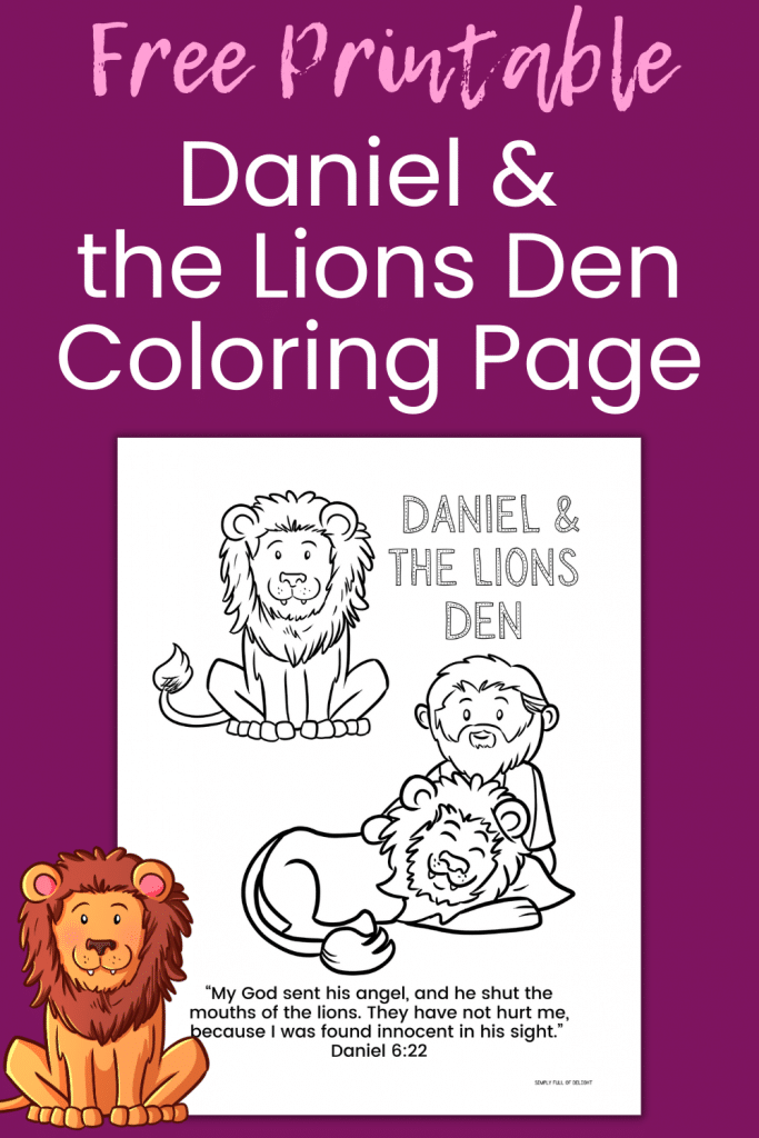 Free printable Daniel and the Lions Den coloring page