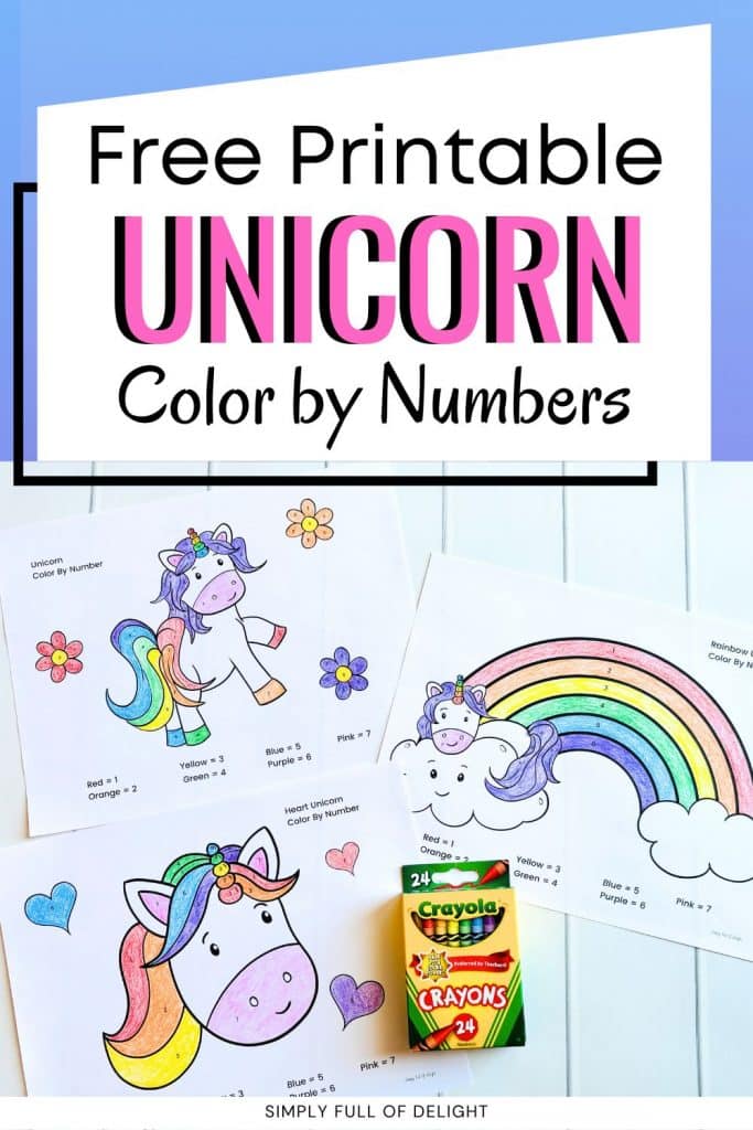 Free Printable Unicorn Color by Number printables free