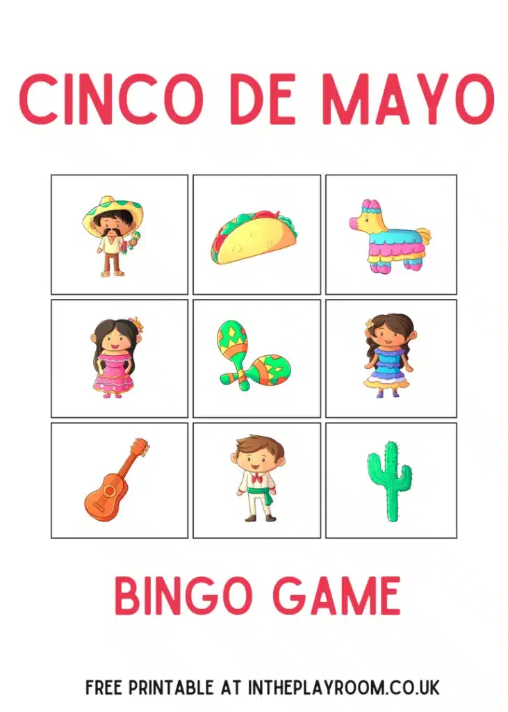 free Cinco de Mayo Bingo Printables set from  In the Playroom. 