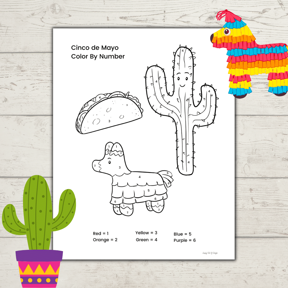 Free Printable Cinco de Mayo Color by Number Pages Simply Full of Delight Free Printable Cinco de Mayo Color by Number Pages Simply Full of Delight