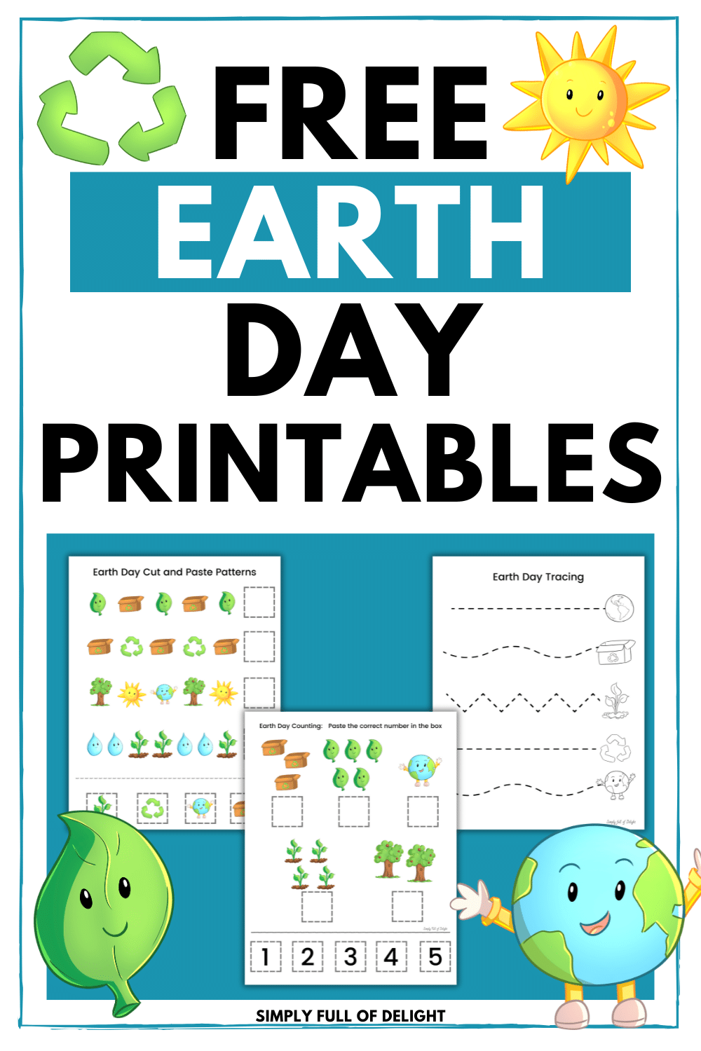 Free Earth Day Worksheet Preschool Printable Fun Pack - Simply Full of ...