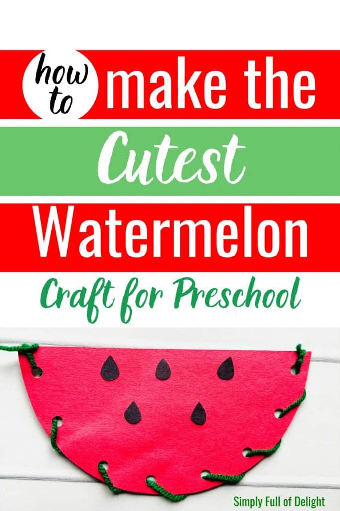 How to make the cutest watermelon craft for preschool - lacing watermelon paper craft 