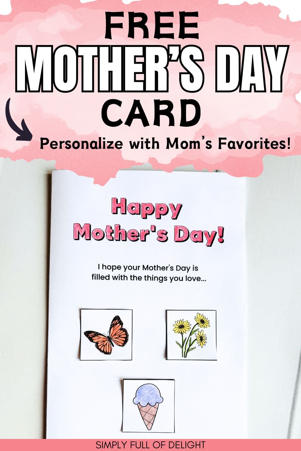 Free Printable Mother's Day Cards to Color for Kids Simply Full of
