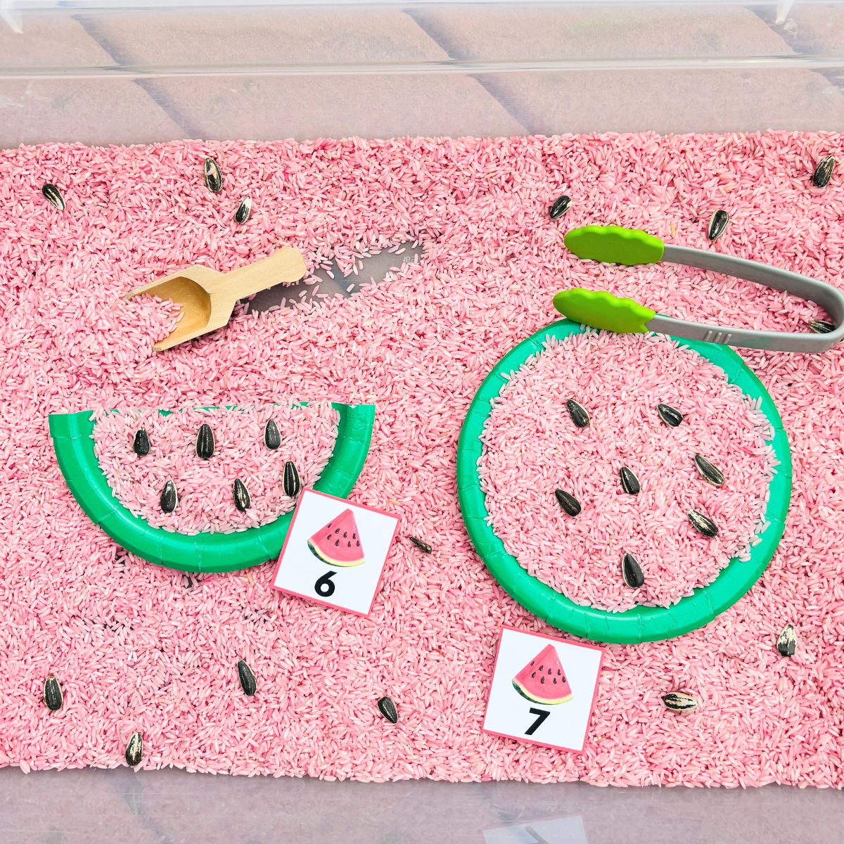 Easy Watermelon Sensory Bin for Preschoolers - Simply Full of Delight