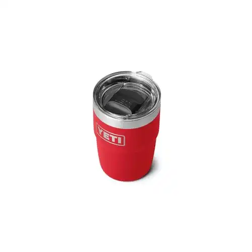 YETI Rambler 8 oz Stackable Cup, Stainless Steel, Vacuum Insulated Espresso Cup with MagSlider Lid, Rescue Red