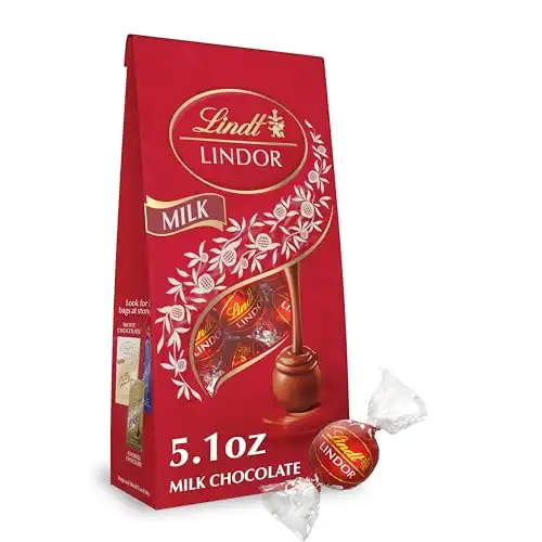 Lindt LINDOR Milk Chocolate Truffles, Milk Chocolate Candy with Smooth, Melting Truffle Center, Great for Gift Giving, 5.1 oz. Bag (6 Pack)