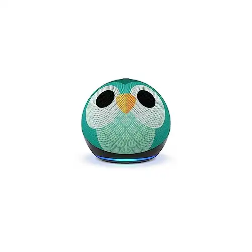Amazon Echo Dot Kids (newest model), Designed for kids, with parental controls, Includes 1 Year of Amazon Kids+, Owl