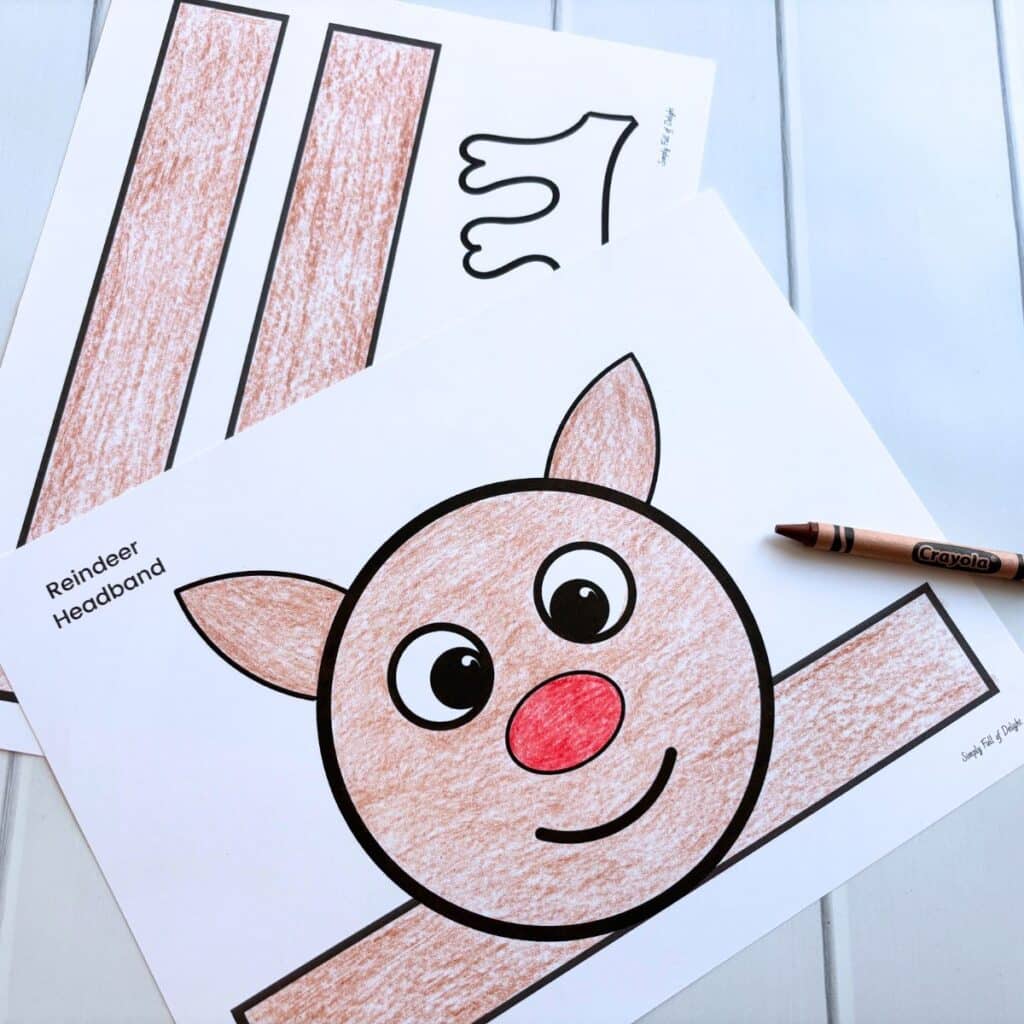 reindeer hat template colored