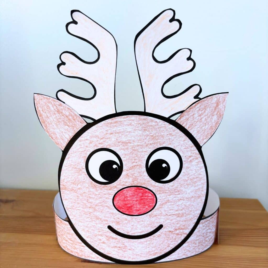 finished reindeer headband with free template