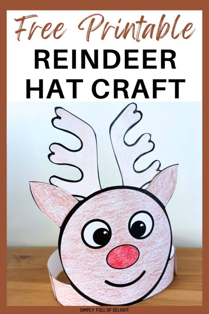 free printable reindeer headband hat craft for kids