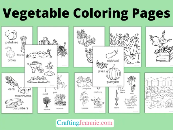 free Vegetable Coloring Pages from Crafting Jeannie.