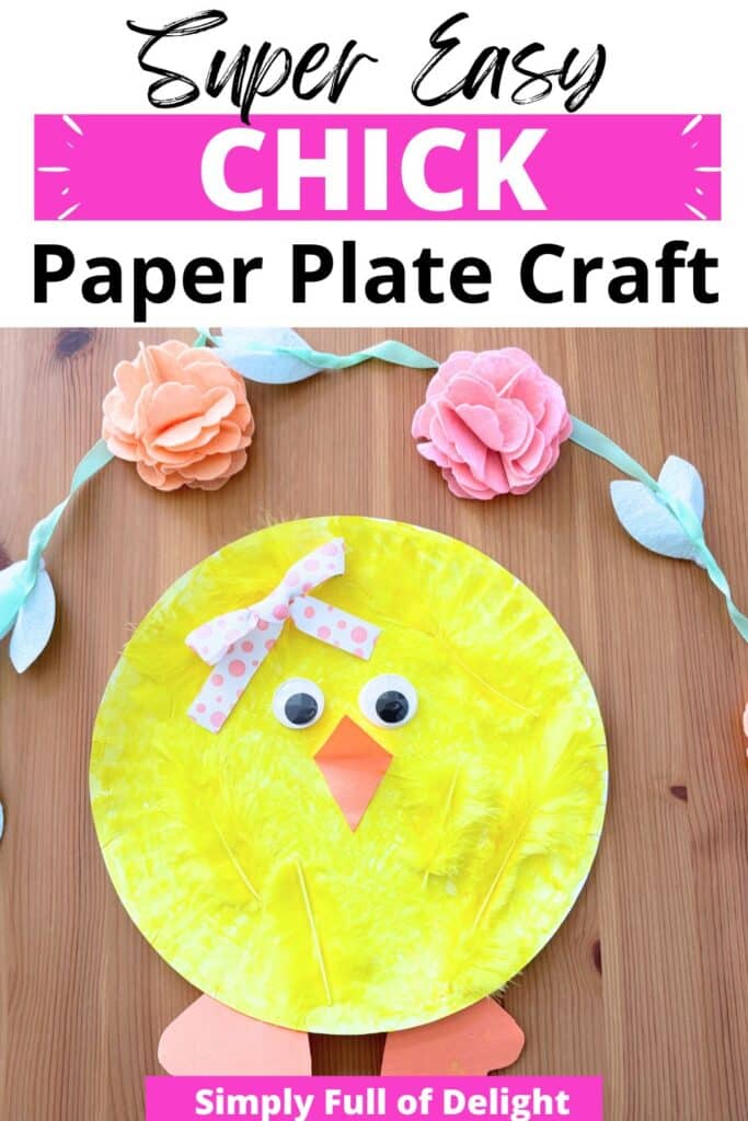 super easy chick paper plate craft for kids