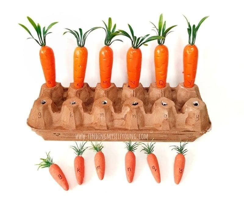 Carrot Letter Matching Game from Finding Myself Young.