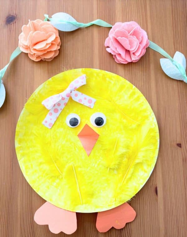 paper plate chick craft for kids