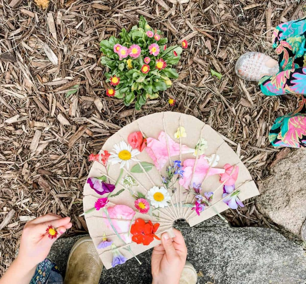 Rainbow Nature Weaving idea by Fox Farm Home.