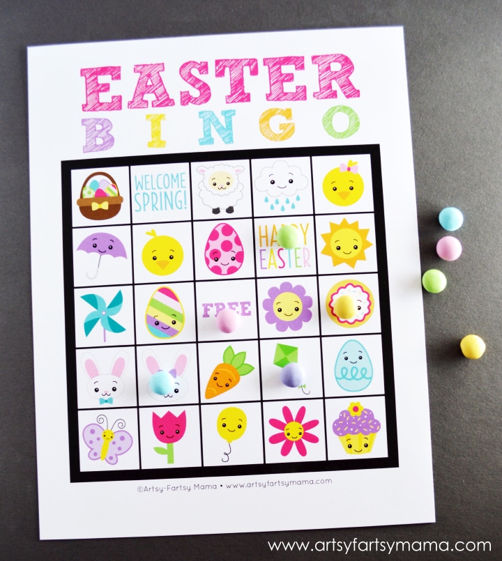 Free Printable Easter Bingo Game by Artsy Fartsy Mama.