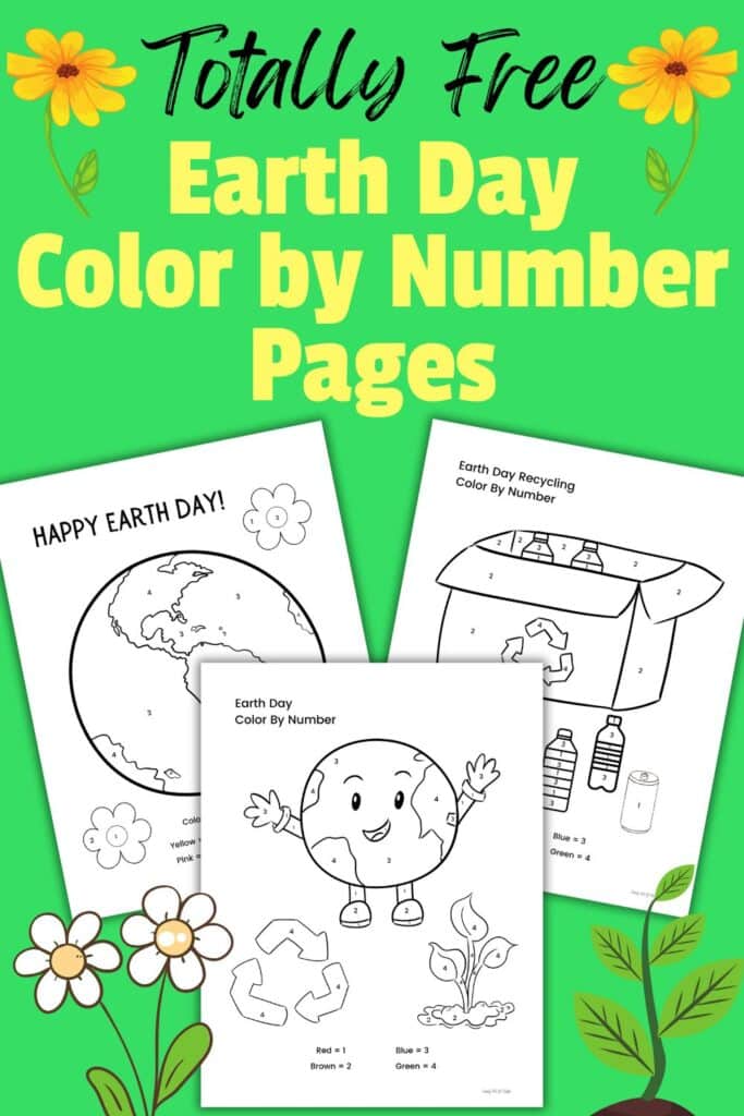 totally free Earth Day Color by Number pages