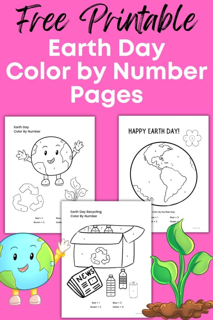 free printable Earth Day Color by Number pages