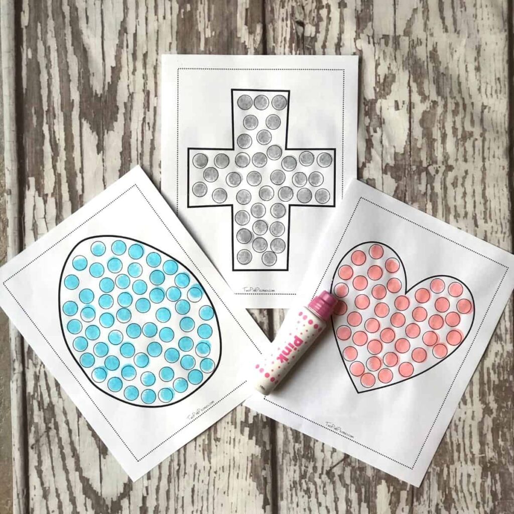 Easter Dot Marker Printables by Two Pink Peonies