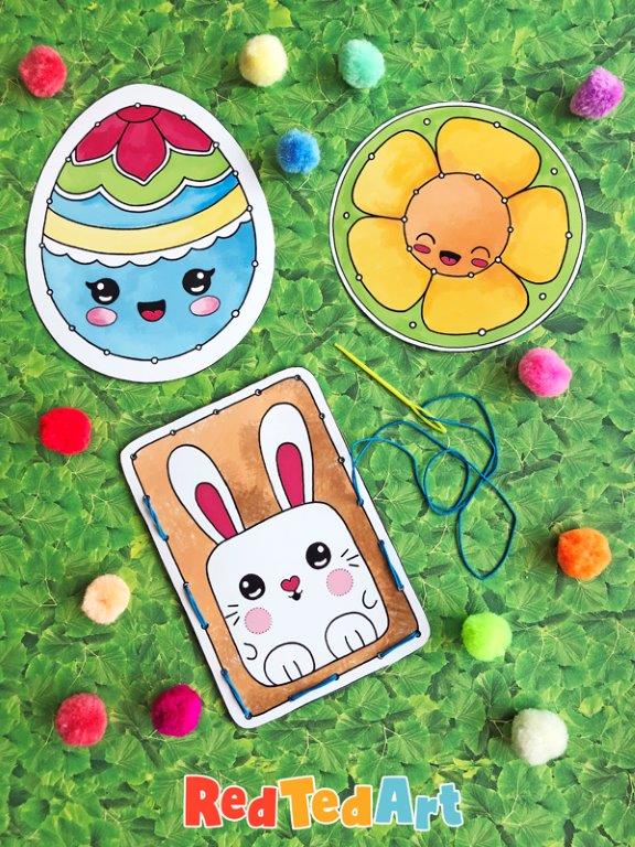 Free Printable Easter Lacing Cards from Red Ted Art.