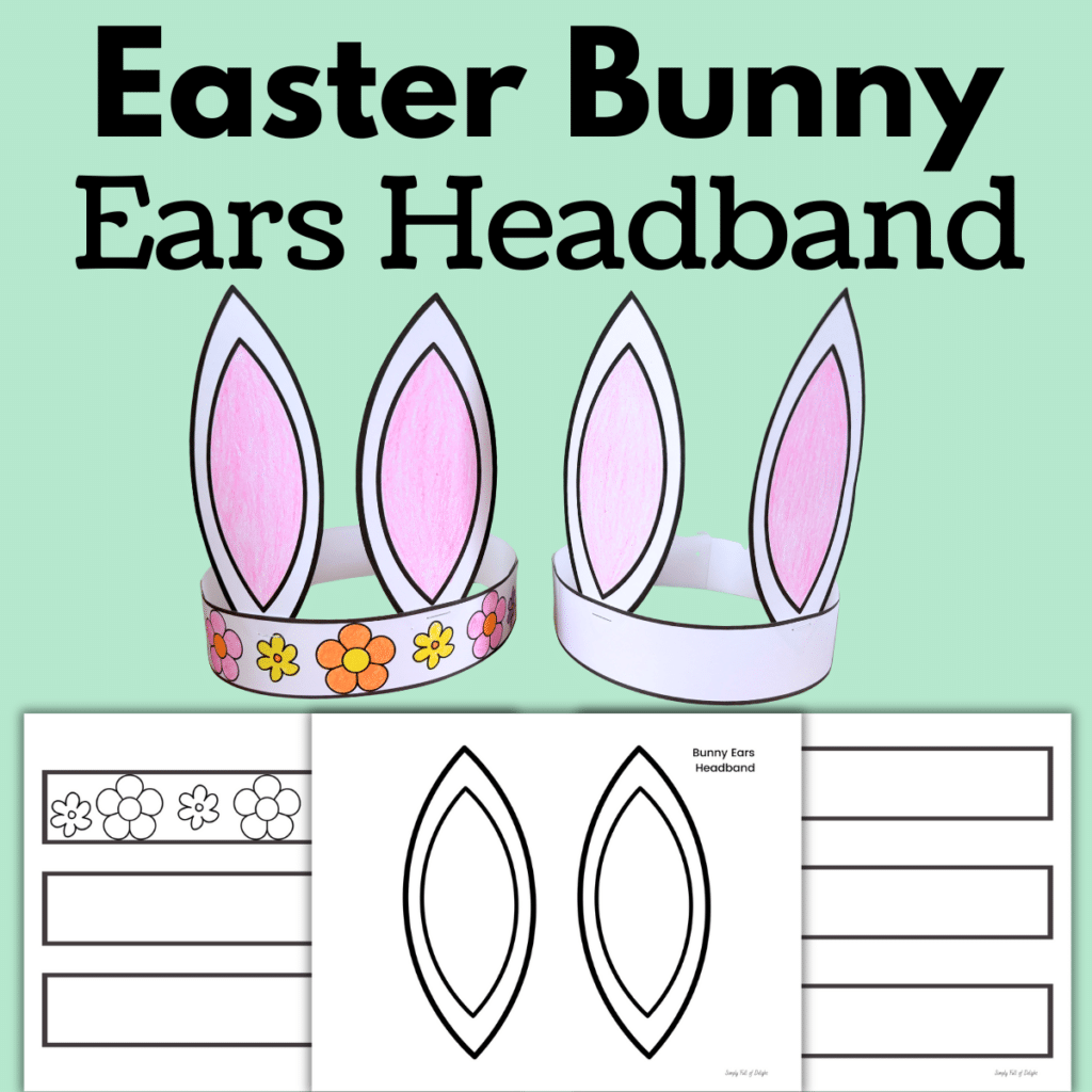 Easter Bunny ears headband - free printable template