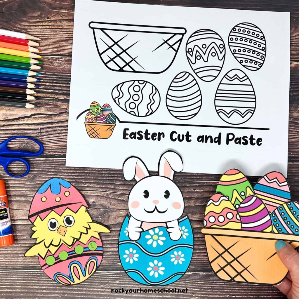 Free Printable Easter Cut and Paste Craft from Rock Your Homeschool.
