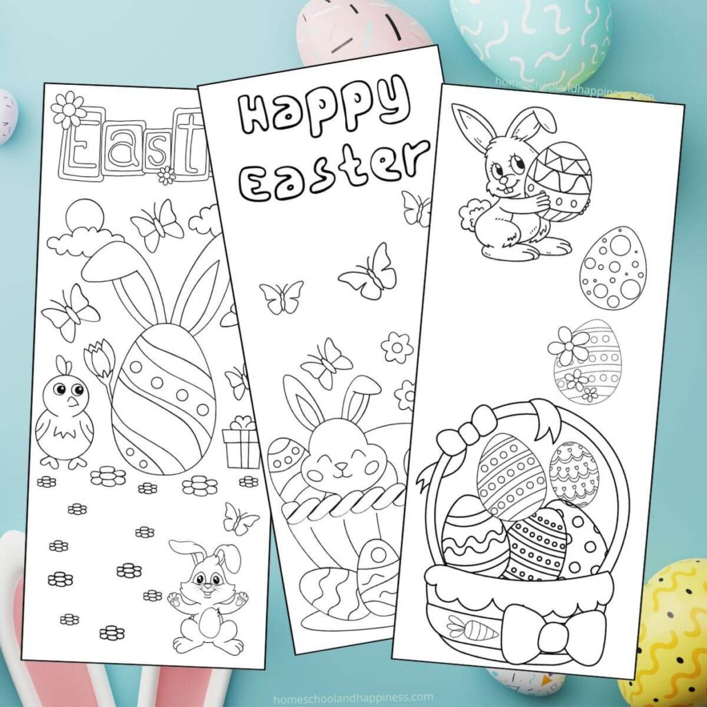 Easter Coloring Bookmarks from Homeschool and Happiness.