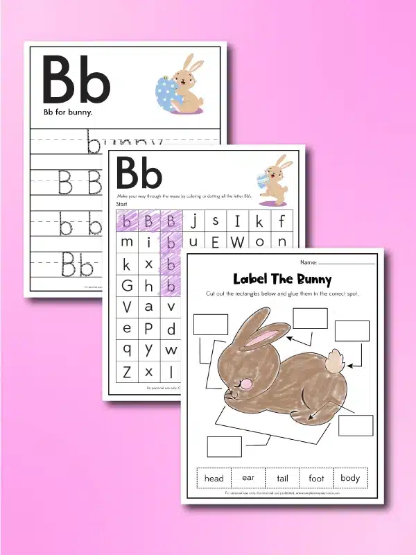 free Bunny Worksheets by Simple Everyday Mom