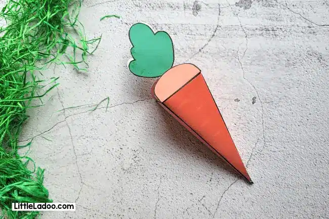 Carrot 3D Paper Craft from Little Ladoo