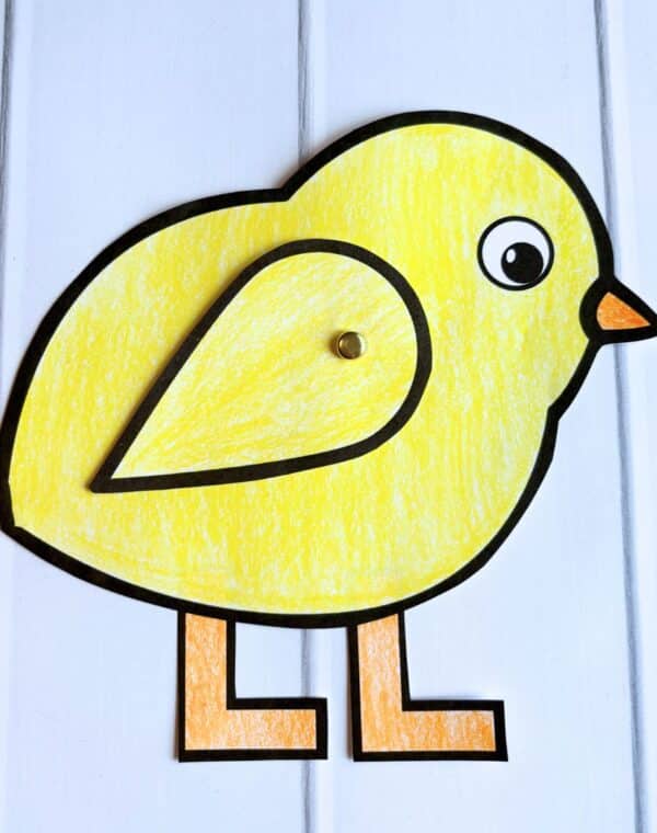 easy paper chick craft for kids - free printable