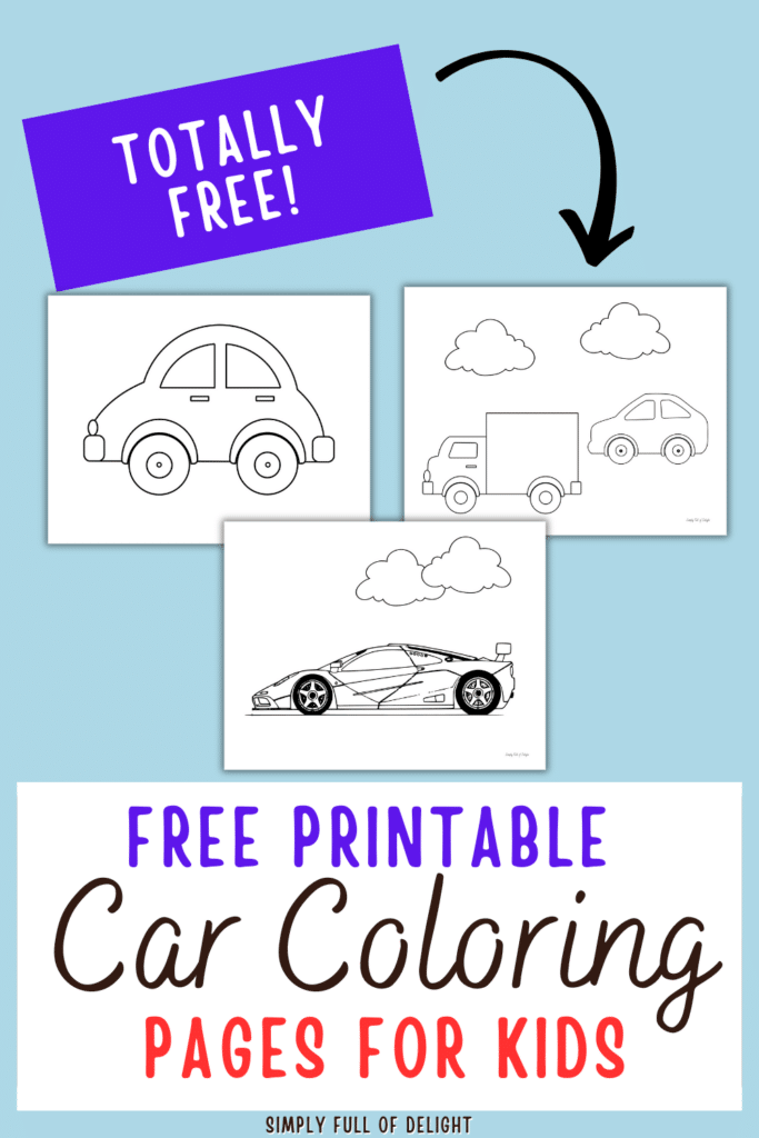 free printable car coloring pages for kids - free coloring sheets that feature race cars, simple cars, and more.