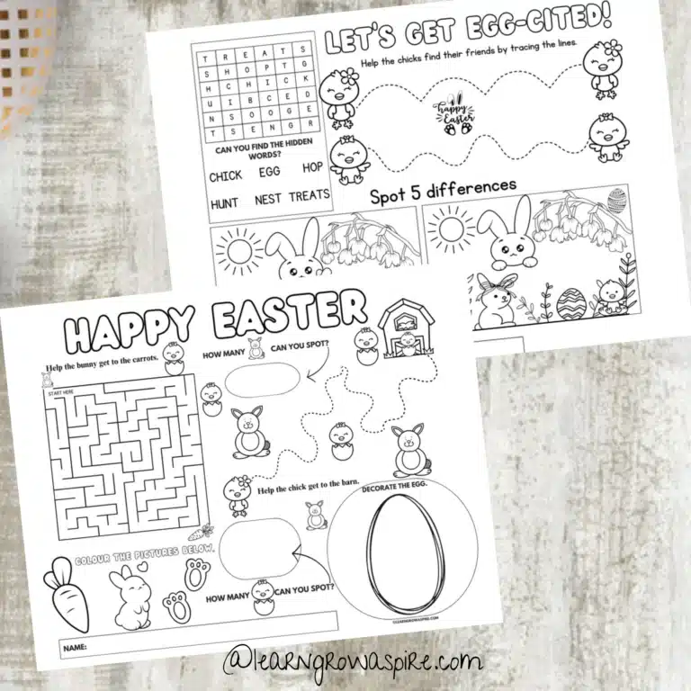 These Easter Activity Placemats For Kids are from Learn Grow Aspire.  