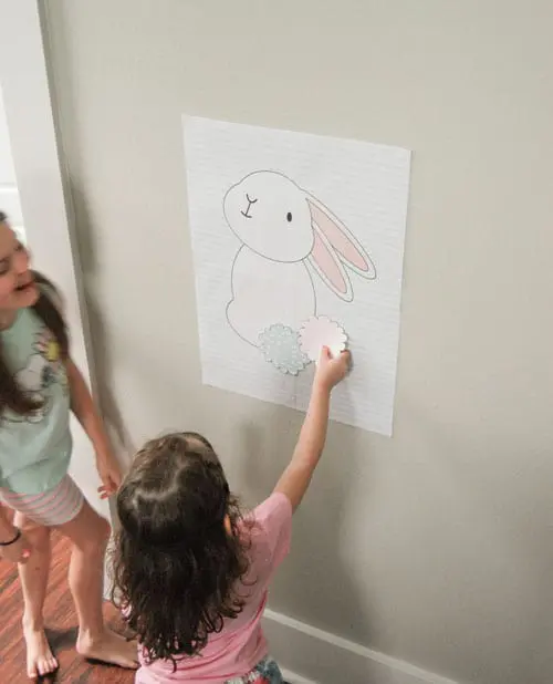 DIY Pin the Tail on the Bunny Easter Game by Room Mom Rescue.
