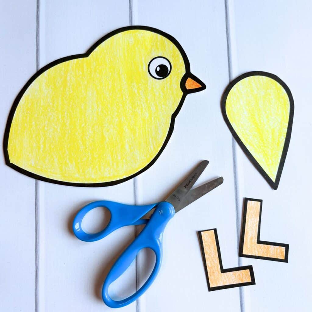 chick craft cut out with scissors