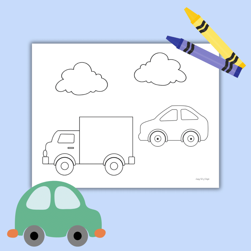 simple car coloring page for kids