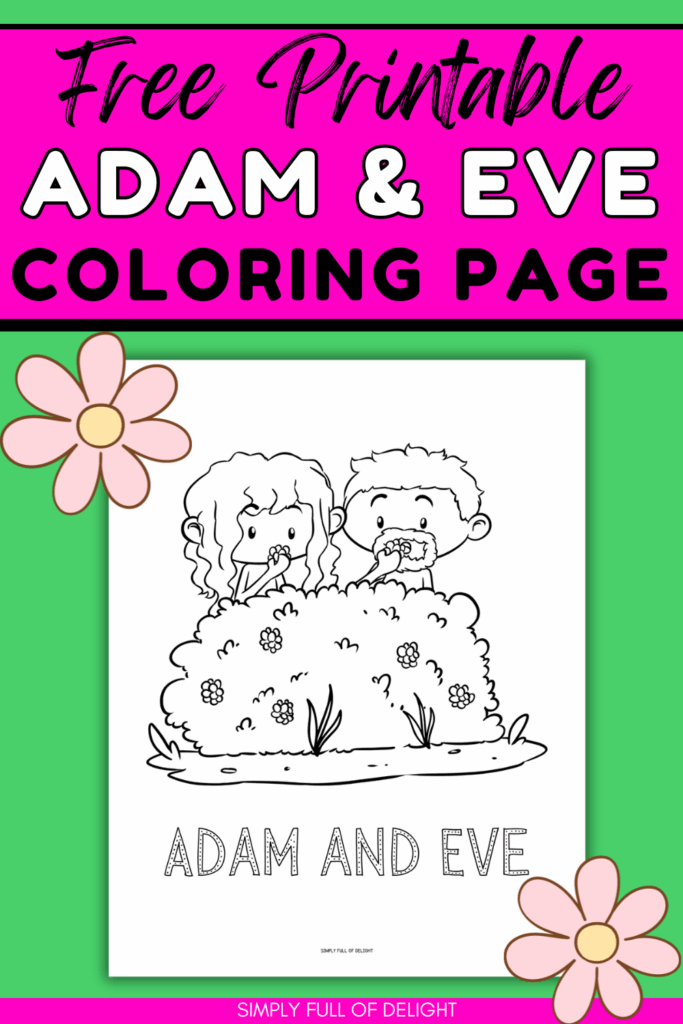 Adam and Eve Coloring Page printable pdf free