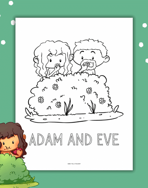 Adam and Eve Coloring Page
