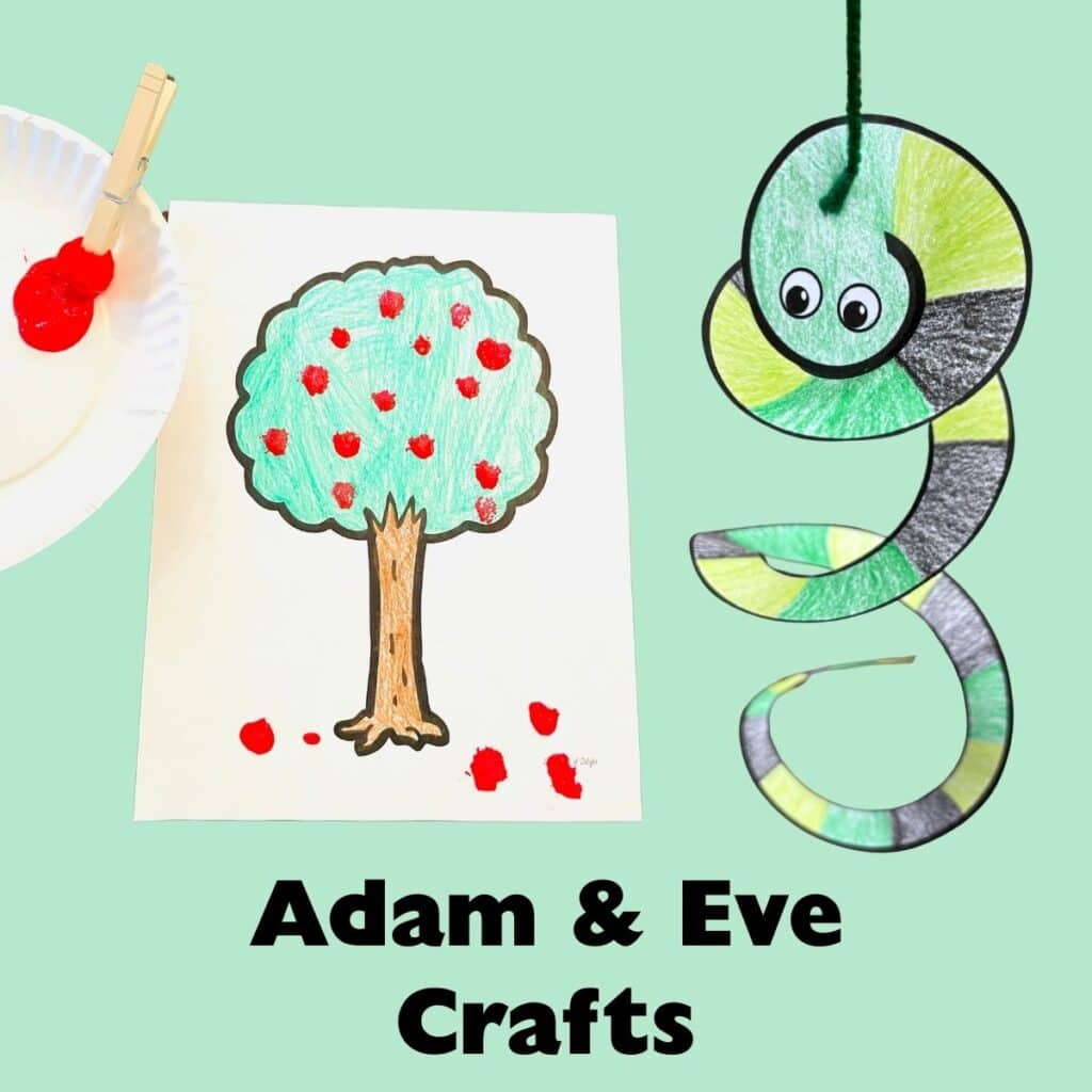 Adam and Eve tree craft and snake craft