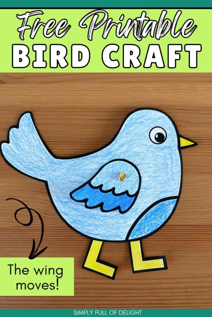 Free printable bird craft - the wing moves!