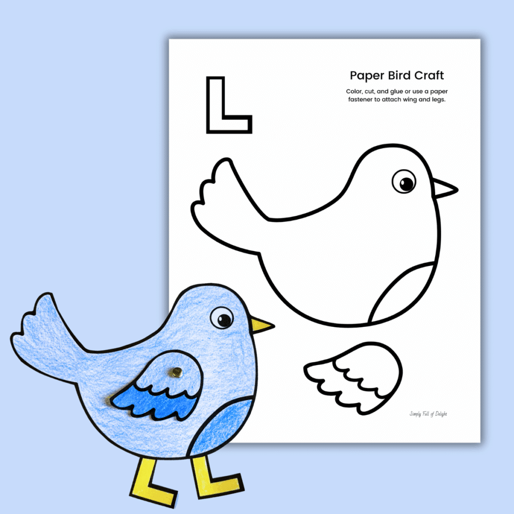 easy bird craft template pdf file